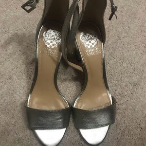 Silver Vince Camino sandals.